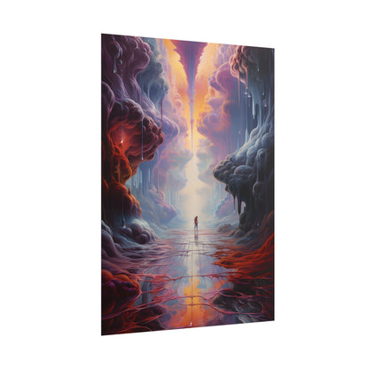 Celestial Dreams: Vibrant Fantastical Landscape Art - Poster