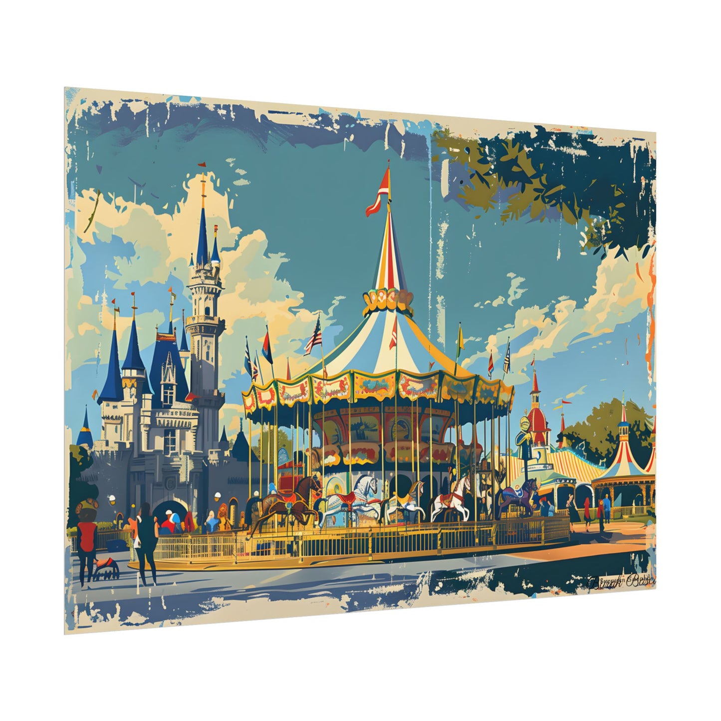 Vintage Disney Nostalgia: Retro Attraction Poster Art - Poster