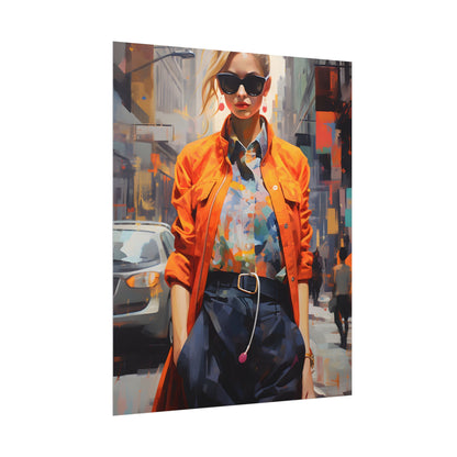 Urban Fashionista: City Chic Digital Artwork - Poster