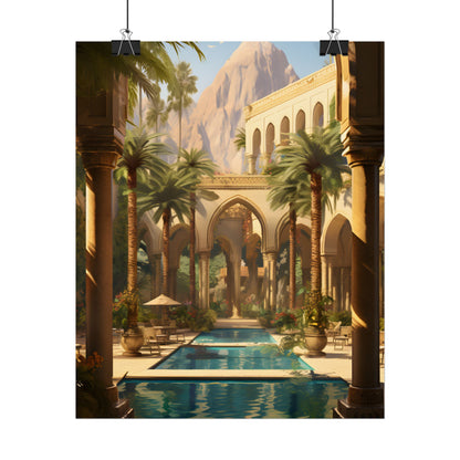 Mythical Desert Oasis: Arabian Nights-Inspired Art - Poster