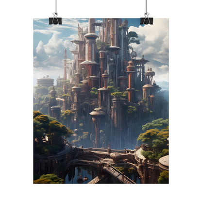 Floating City of Columbia: Breathtaking Modern Urban Landscape - Poster