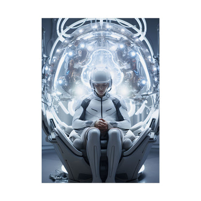 Elderly Man in a Complex Web: Medical Experiment Artwork - Poster