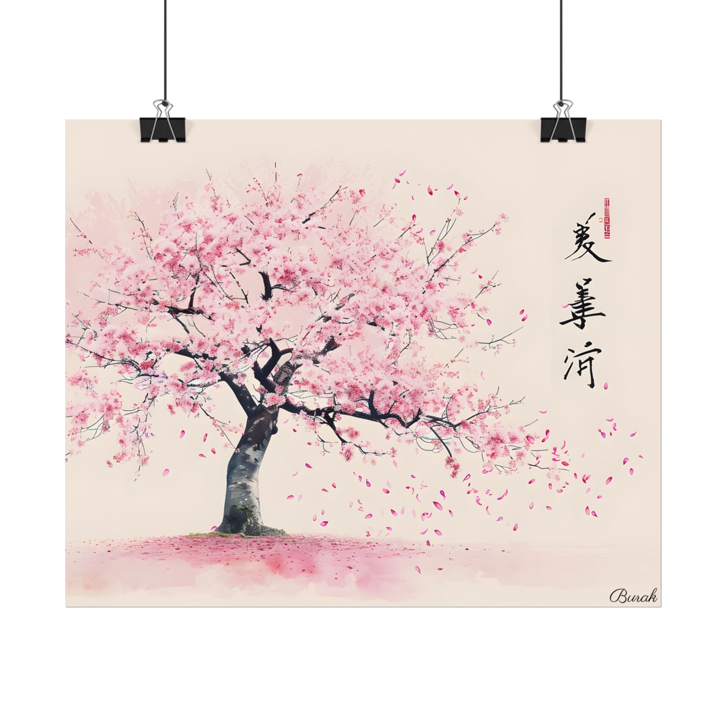 Japanese Cherry Blossom Art: Springtime Painting - Poster