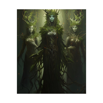 Mystical Forest Guardians: Ancient Tree Spirits Digital Art - Poster