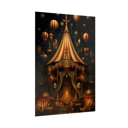 Whimsical Clockwork Circus: Fantastical Art with Vibrant Details - Poster