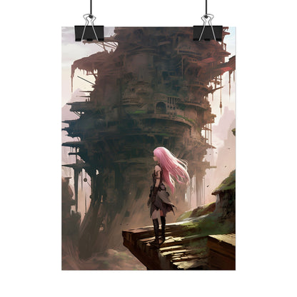Detailed Anime Bird's Eye View: Flight Mode - Poster