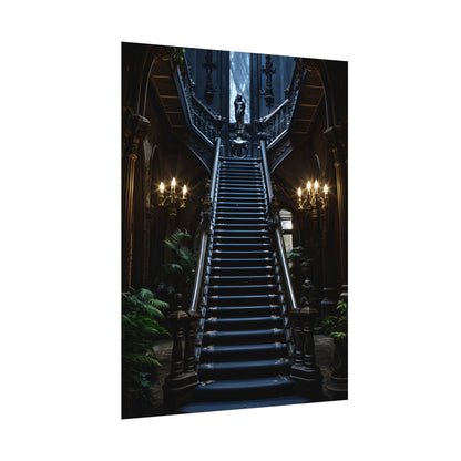 Haunted Victorian Mansion Mystery: Spooky Gothic Artwork - Poster