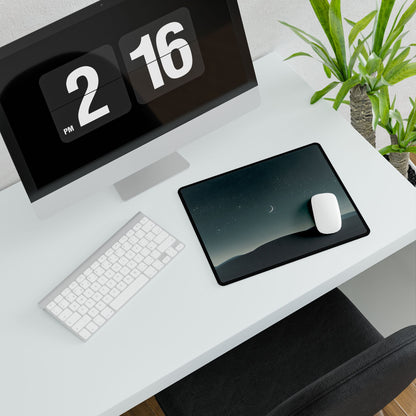 Minimalist Night Sky: Blue-Gray Evening Scene Digital Art - Desk Mat