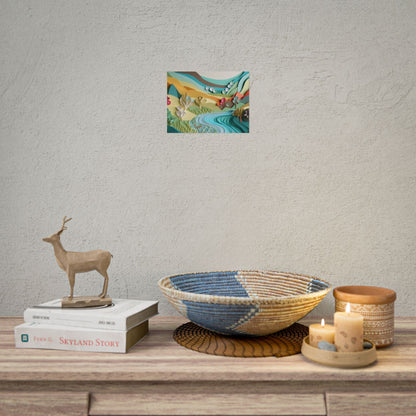 Magical Peaceful Beach: Realistic Paper Quilling Art - Poster