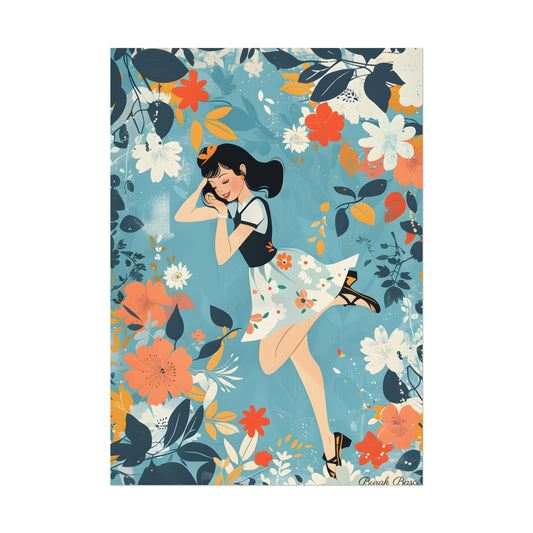 Retro Pin-Up Girl: Vintage Artwork Print - Poster