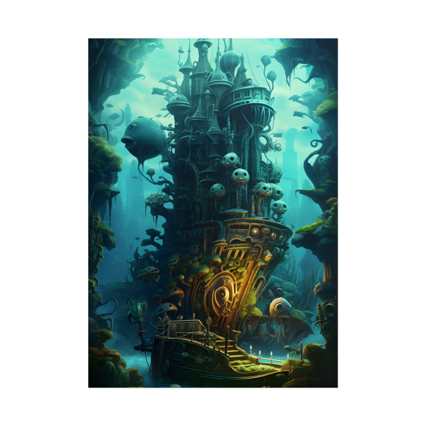Steampunk Undersea Odyssey: Captain Nemo's Mechanical Voyage - Poster