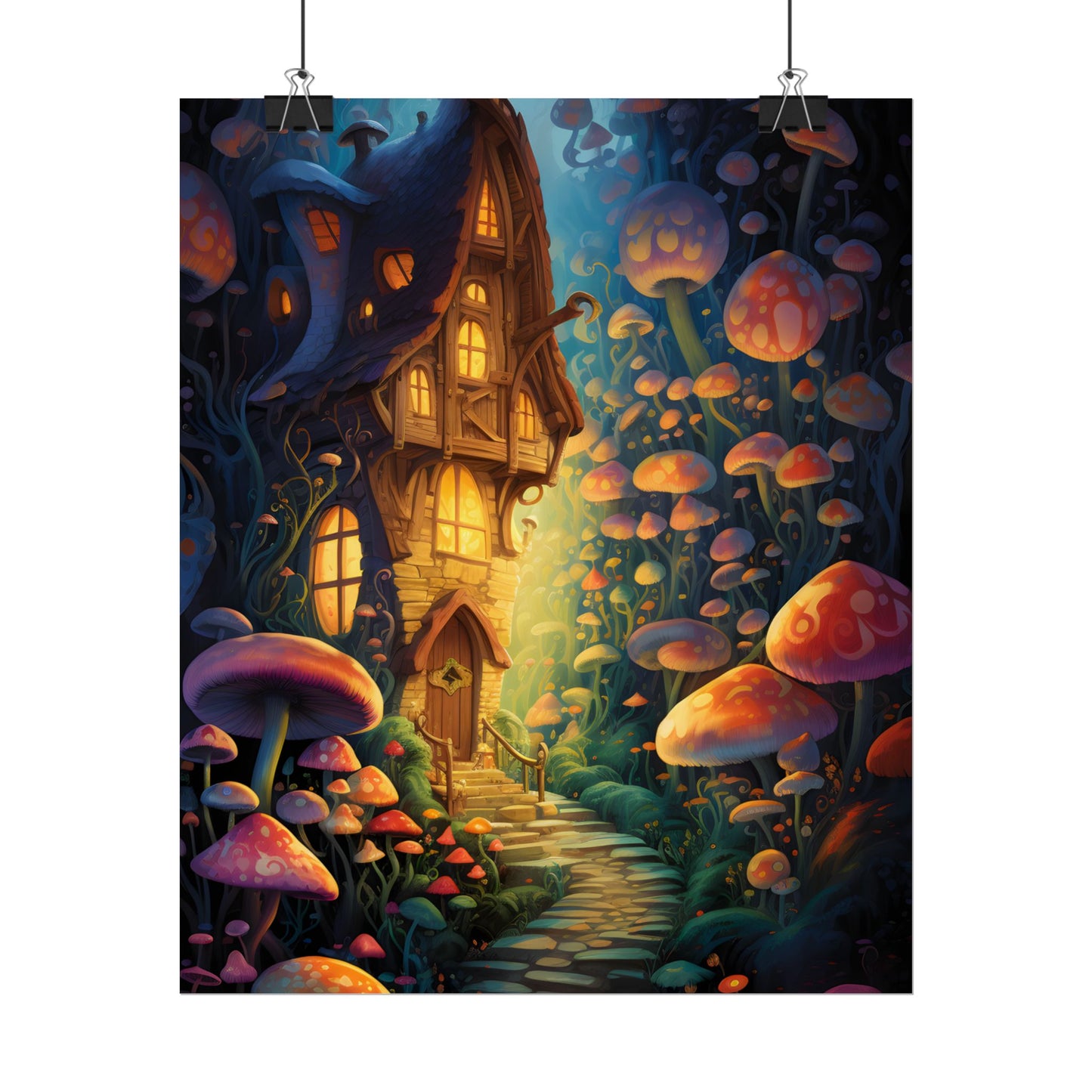 Enchanted Forest Whimsy: Vibrant Fairy Tale Artwork - Poster