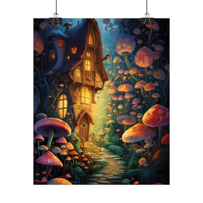 Enchanted Forest Whimsy: Vibrant Fairy Tale Artwork - Poster
