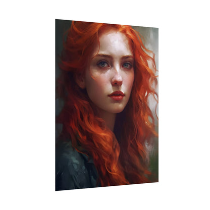 Astonishing Redhead Portrait: Female Artwork - Poster