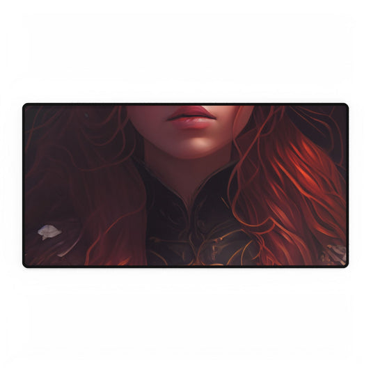 Redhead Portrait in Elegant Dress: Artwork - Desk Mat