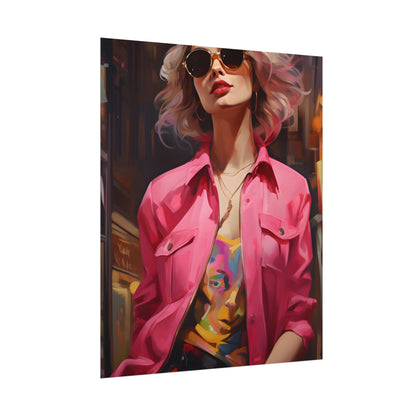 Urban Fashionista: City Chic Style Portrait - Poster