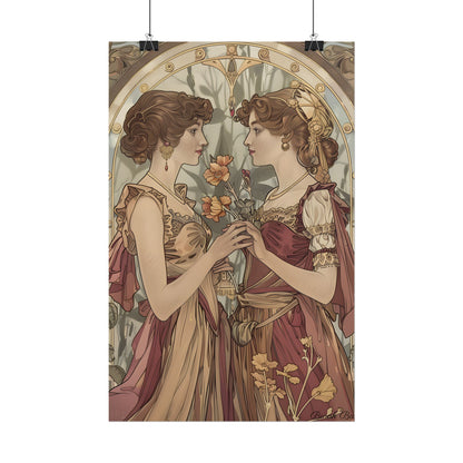 Middle Eastern Floral Beauty: Traditional Attire Digital Art - Poster