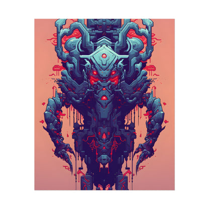 Neon Pixel Pets: Cyberpunk Synthwave Digital Art - Poster