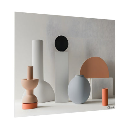 Minimalist Simple Geometric Jewelry: Close-Up View - Poster