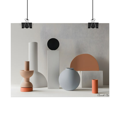 Minimalist Simple Geometric Jewelry: Close-Up View - Poster