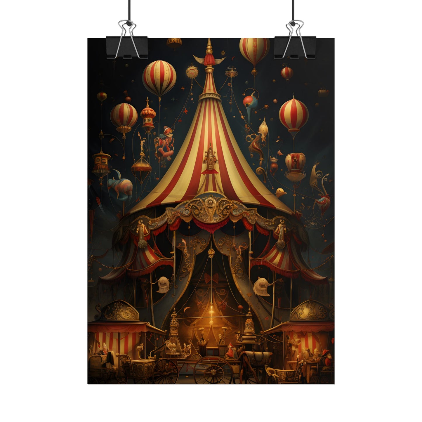 Whimsical Clockwork Circus: Fantastical Art with Vibrant Details - Poster