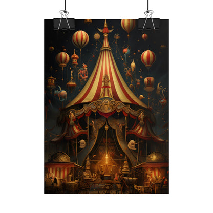 Whimsical Clockwork Circus: Fantastical Art with Vibrant Details - Poster