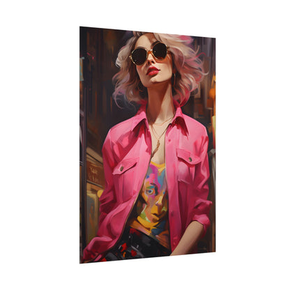 Urban Fashionista: City Chic Style Portrait - Poster