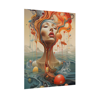 Surreal Dreamscape: Vibrant Psychedelic Colors - Poster