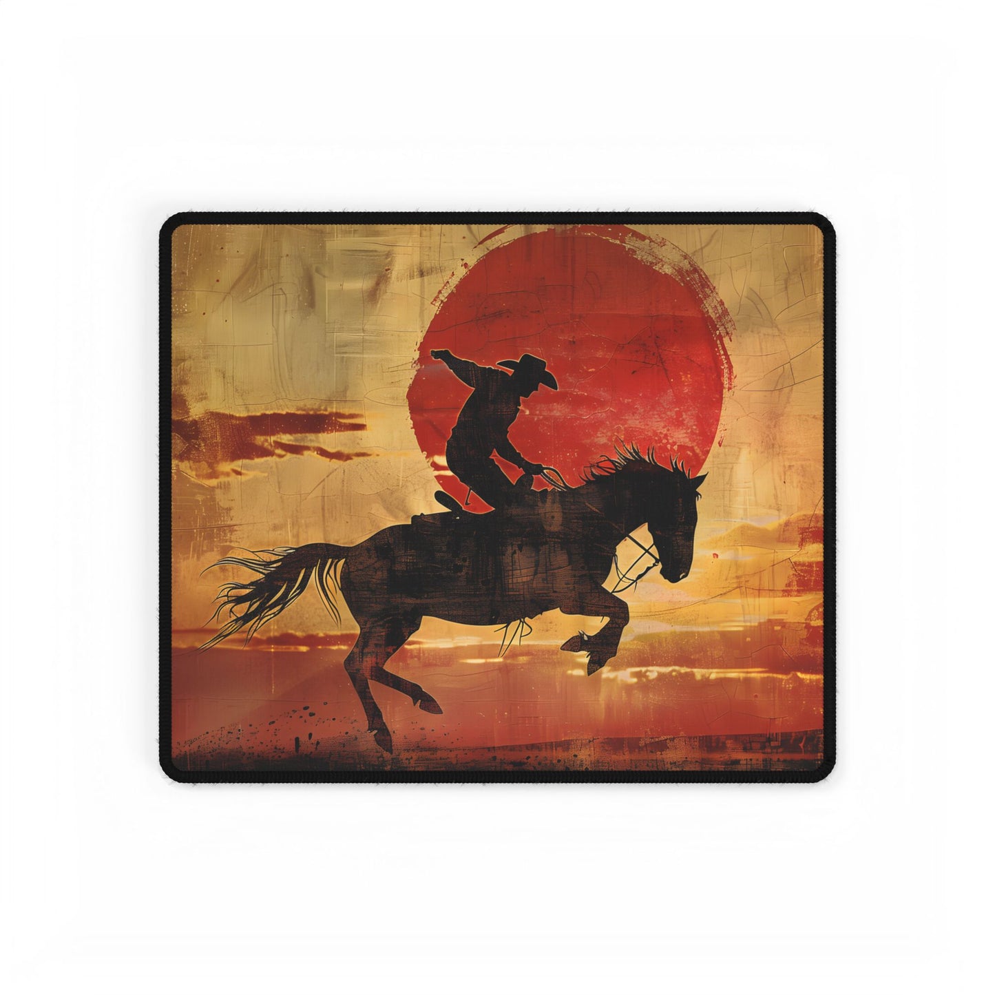 Rodeo Cowboy: Riding a Bucking Bronco - Desk Mat