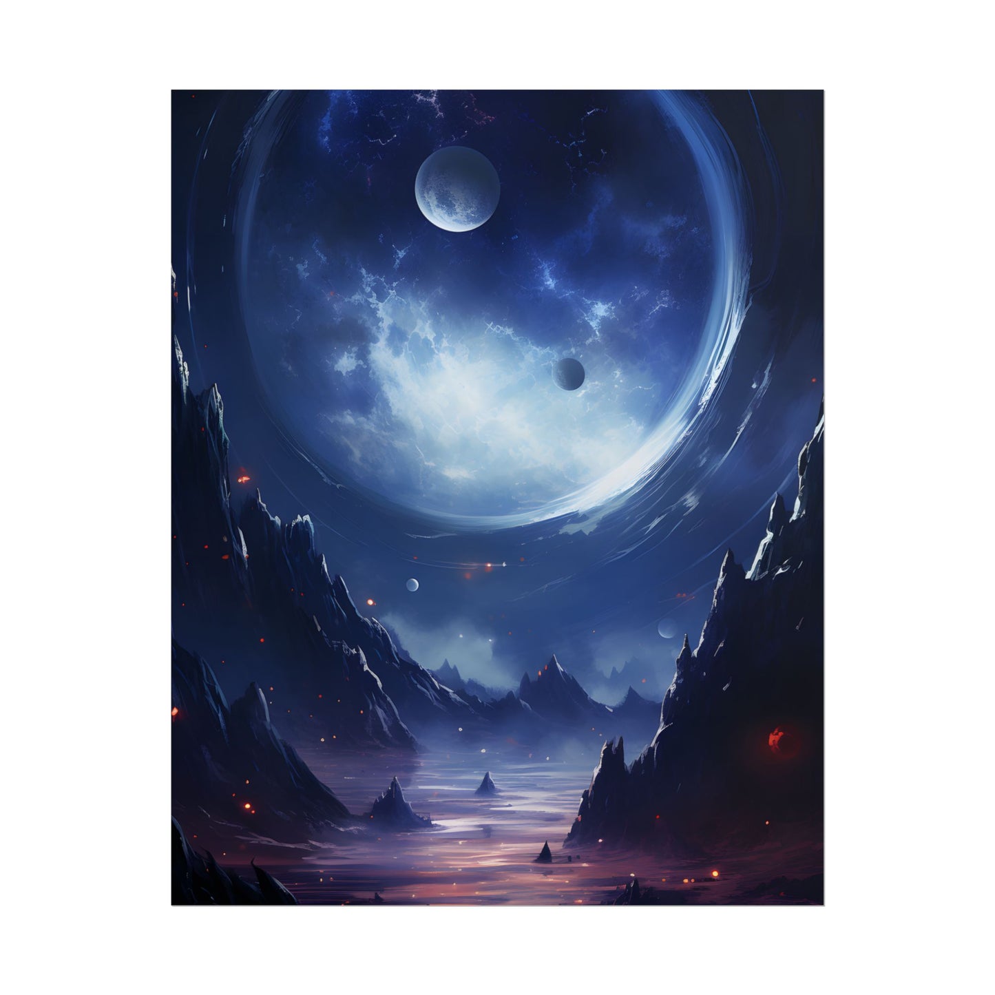 Cosmic Encounter: Black Hole Space Art - Poster
