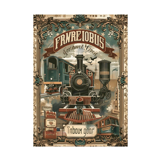 Vintage Train Station Sign: Bold Farhampton Artwork - Poster