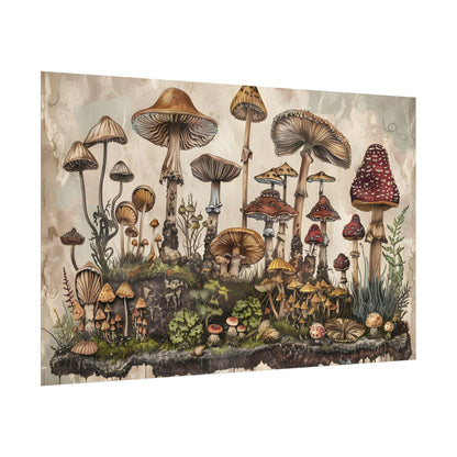 Vintage Mushroom Illustrations: A Collection of Unique Fungi - Poster