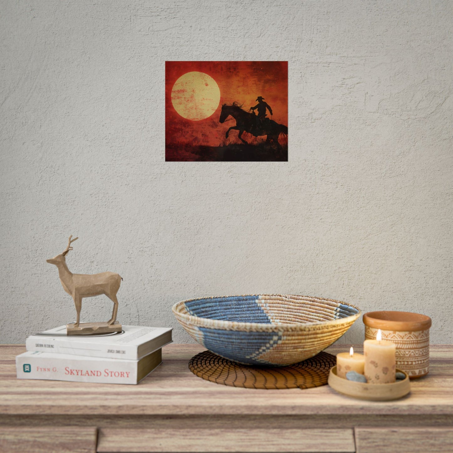 Rodeo Cowboy in Action: Vintage Bronco Ride - Poster
