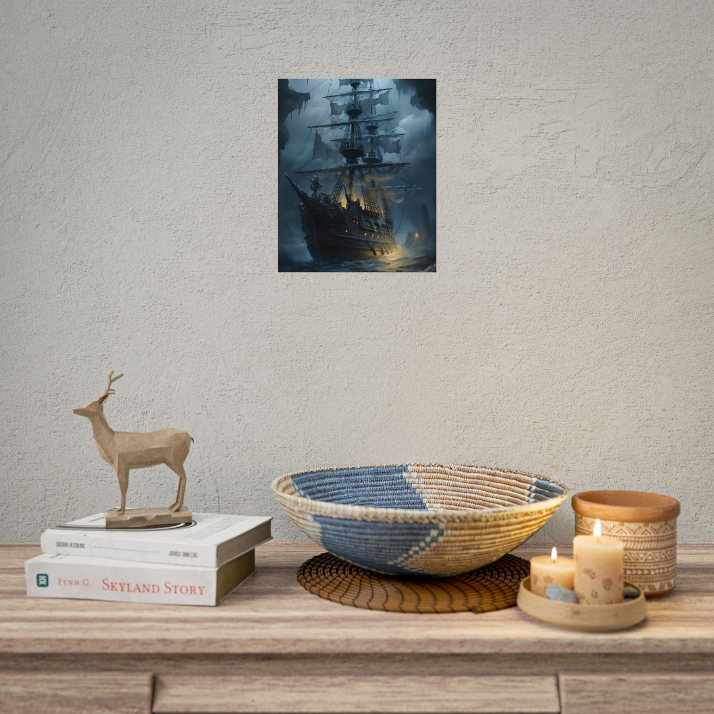 Ghost Pirate Sails: Mysterious Ocean Artwork - Poster