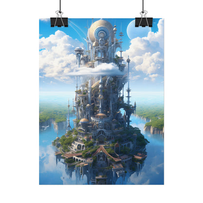 Floating City of Columbia: Breathtaking Aerial View - Poster