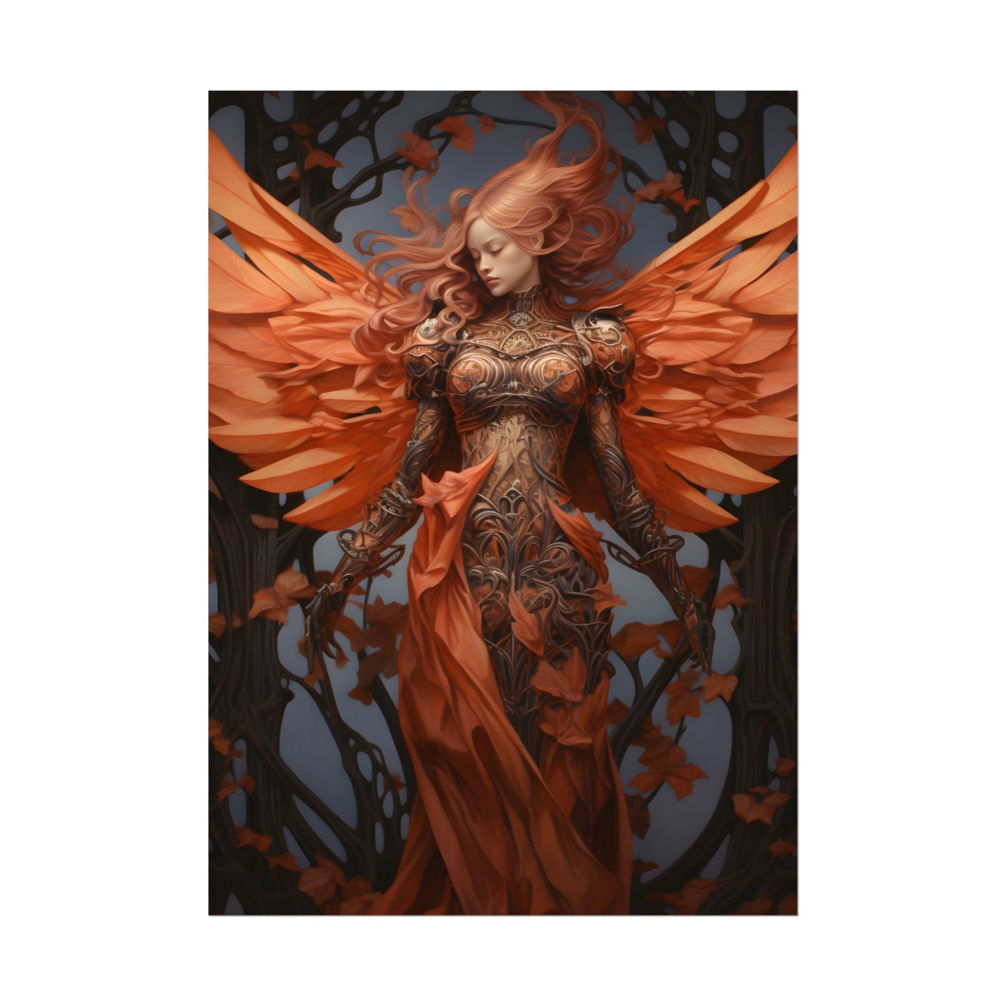 Songbird Guardian: Vibrant Nature Digital Artwork - Poster