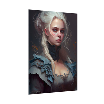 Blonde Profile Portrait: Simple Daylight Dress Art - Poster