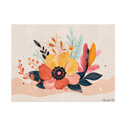 Blooming Growth: Vibrant Flower Artwork - Poster