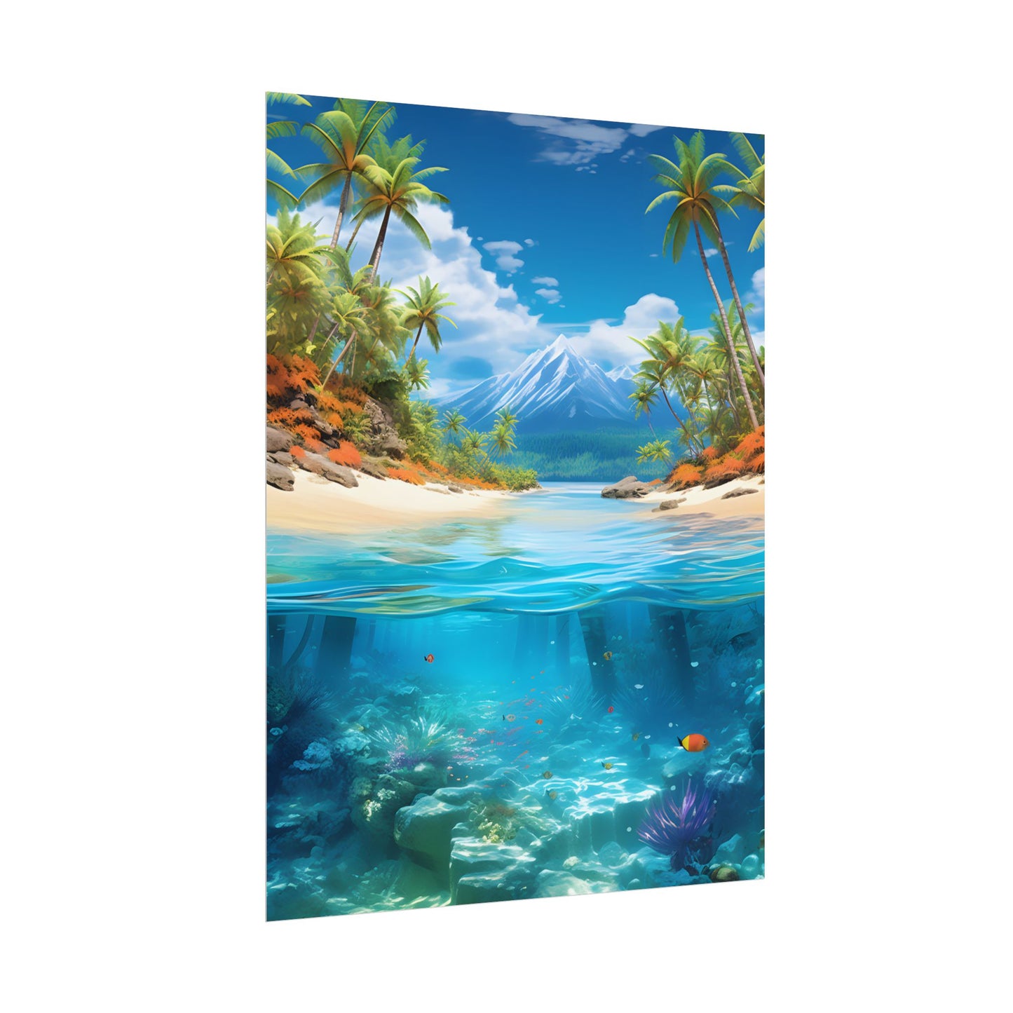 Tropical Paradise Tranquility: Lush Island Getaway Art - Poster