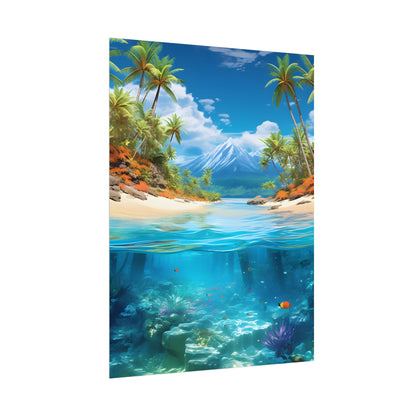 Tropical Paradise Tranquility: Lush Island Getaway Art - Poster