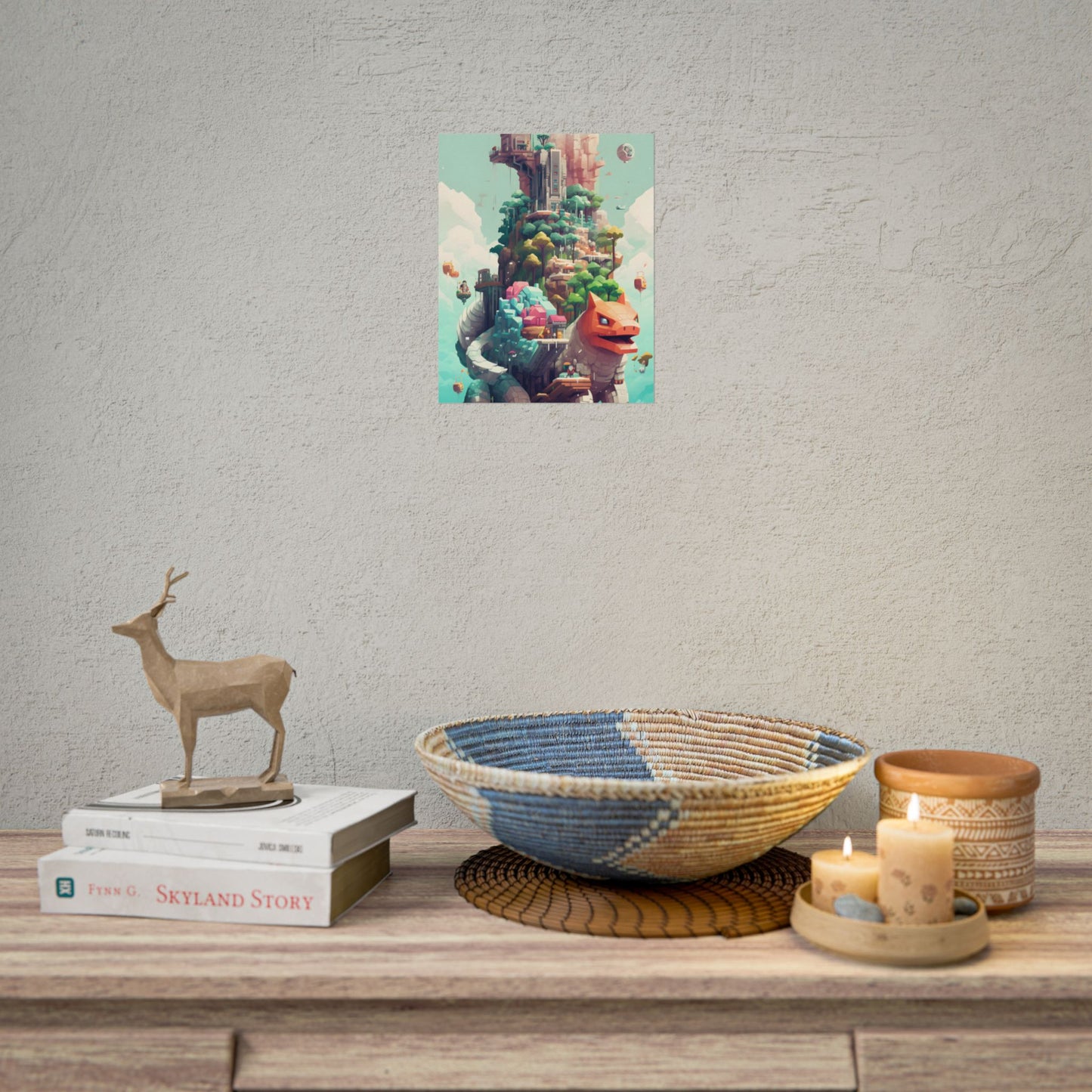 Pixelated Cyber-Pets: Digital Artwork of Illuminated Creatures - Poster