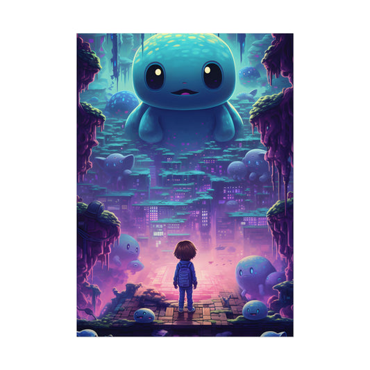 Pixelated Cyber-Pet: Digital Art in Colorful Pixels - Poster