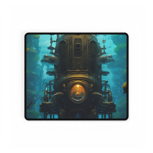 Steampunk Underwater Odyssey: Captain Nemo's Nautilu Submarine Art - Desk Mat