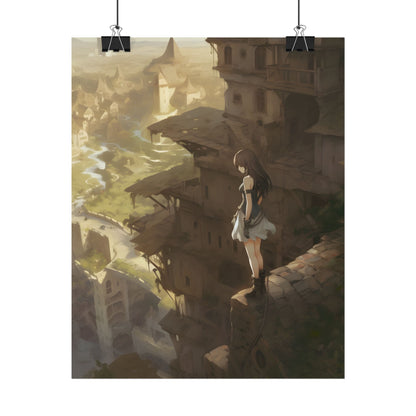 Anime Bird in Flight: Feathered Friend Soaring Through Air - Poster