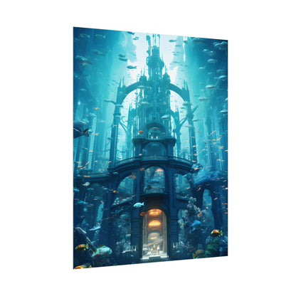 Futuristic Underwater City: Submerged Metropol Artwork - Poster