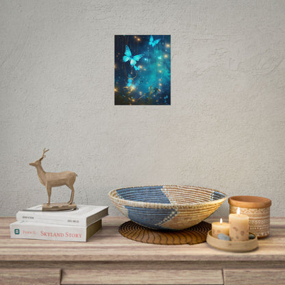 Fantasy Night Forest: Bokeh Glow Digital Artwork - Poster