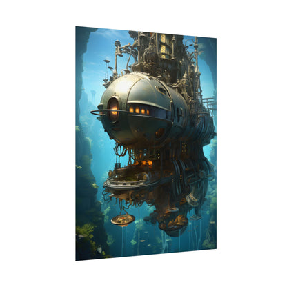 Steampunk Oceanic Adventure: Crew Sails the Horizon - Poster