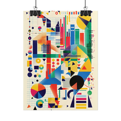 Colorful Educational Artwork: Statistical Illustration - Poster