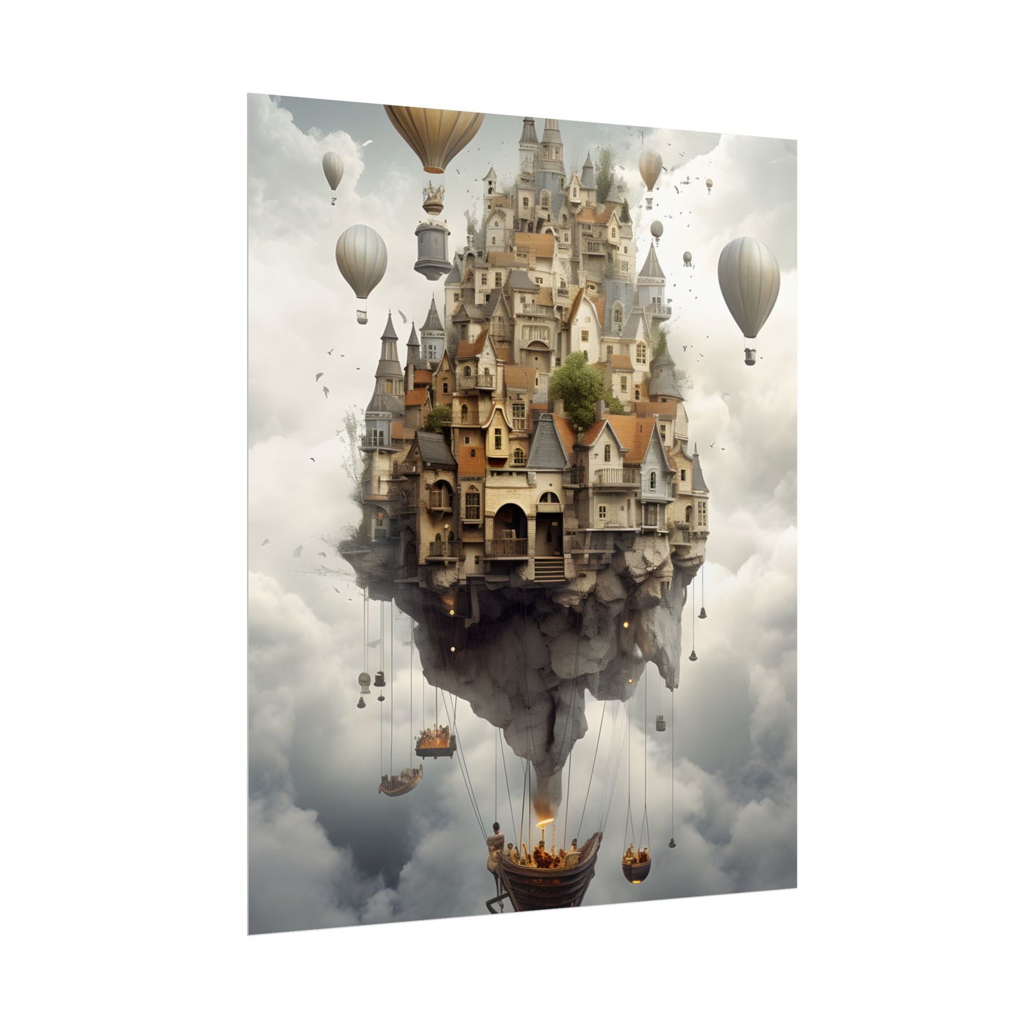 Casual Portrait: Soft Lighting and Light Blue Background - Poster