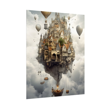 Casual Portrait: Soft Lighting and Light Blue Background - Poster